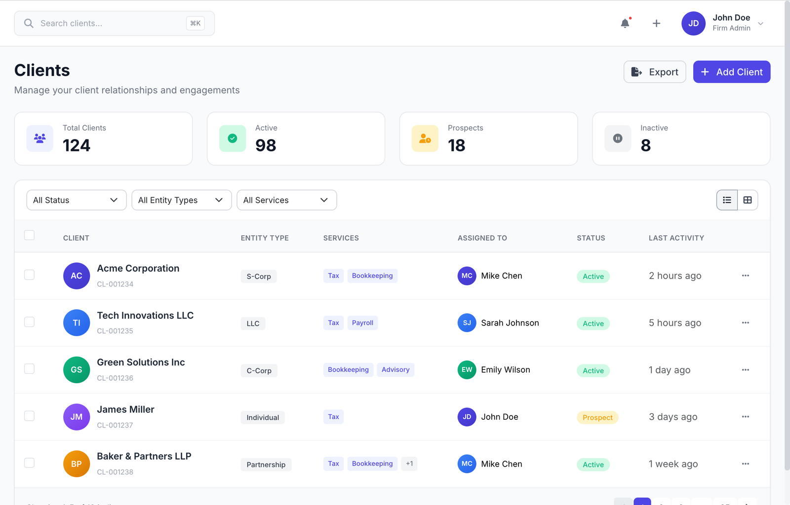 Client management preview