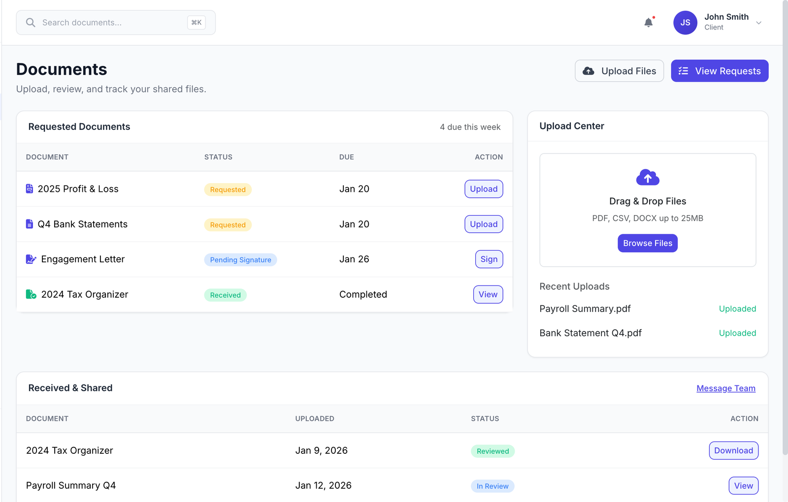Document hub preview